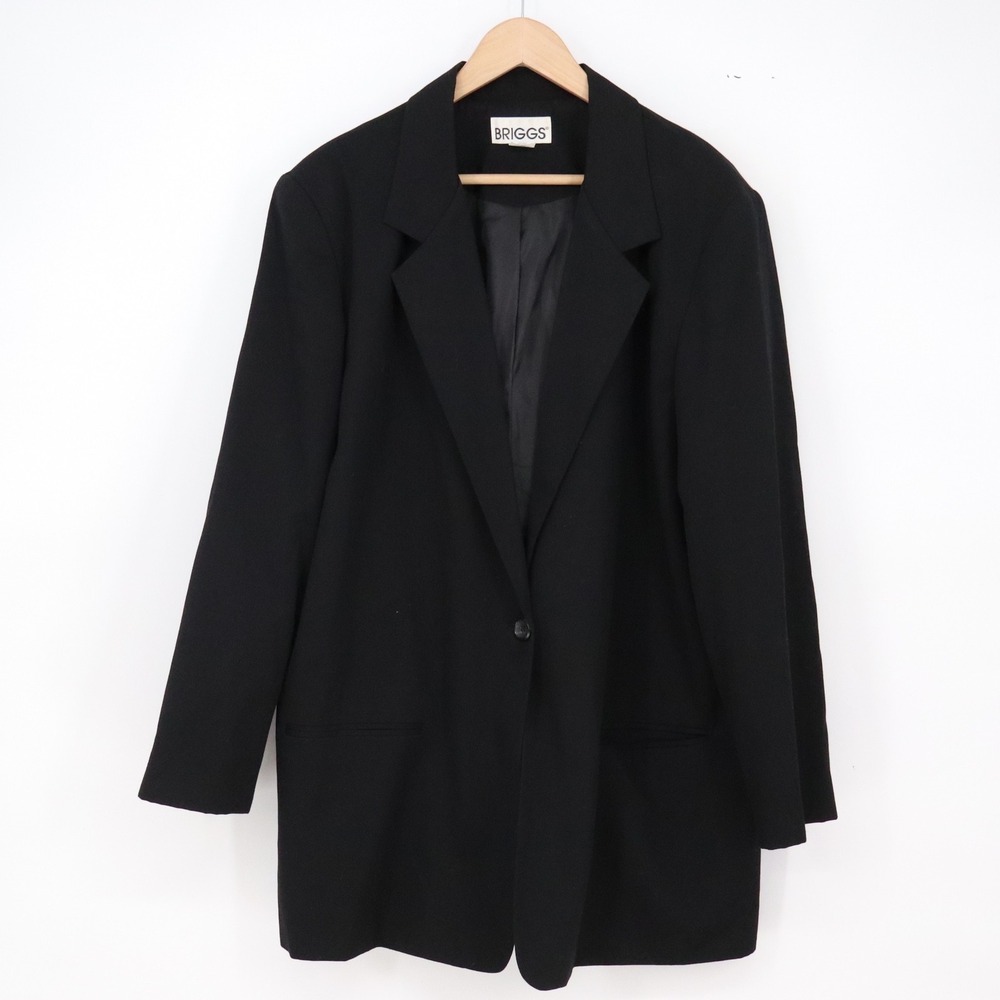Briggs Blazer Womens 20W 2 915-E09 Black Single Button Plus Size Excellent